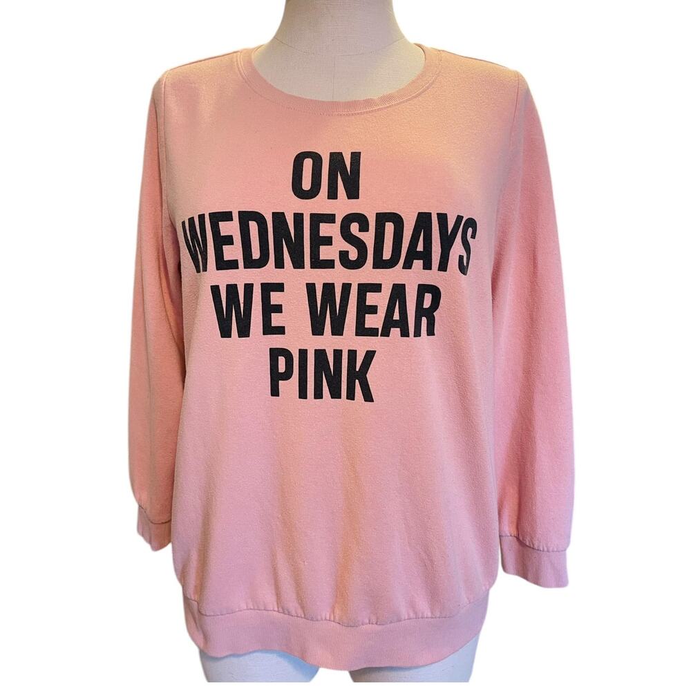 Torrid Mean Girls On Wednesdays We Wear Pink Pullover Cozy Fleece Sweatshirt 2X
